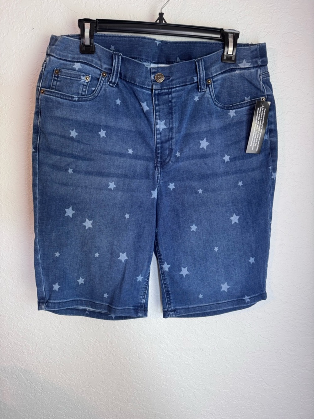 Denim & Co Star Print Bermuda Shorts
